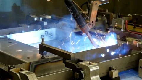 Robotic Welding Arm Stock Footage 104718850