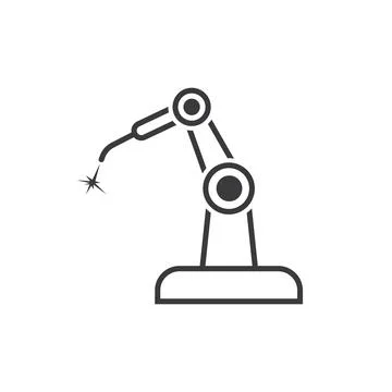 Robotic welding element  icon vector line concept design イラスト素材