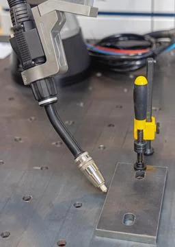 Robotic Welding Torch Table Stock Photos