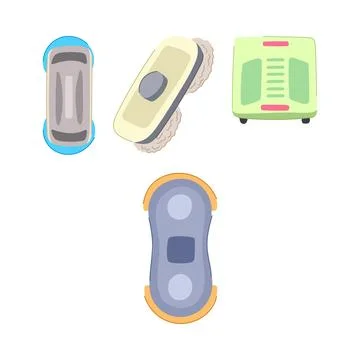 Robotic window cleaners performing automated home chores Stock Illustration