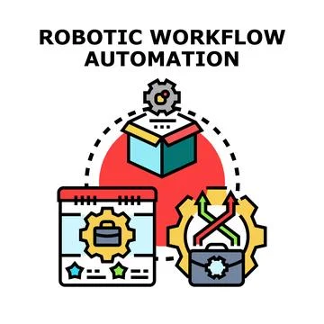 Robotic workflow automation process optimizing business tasks Illustrazione stock