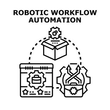 Robotic workflow automation process optimizing business tasks Illustrazione stock