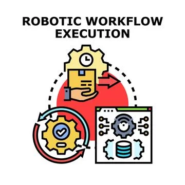 Robotic workflow execution automating business processes and tasks Illustrazione stock