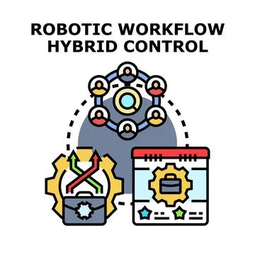 Robotic workflow hybrid control optimizing business processes Illustration