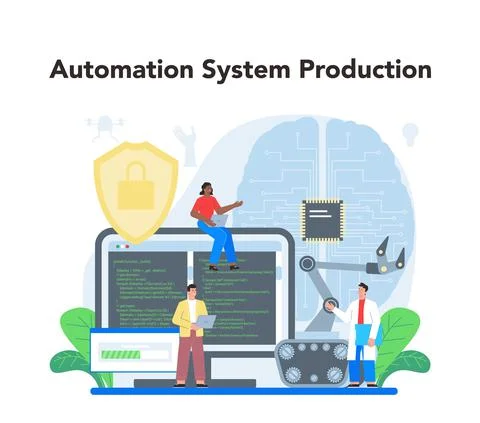 Roboticist concept. Robotic engineering and constructing. Idea of artificial 스톡 일러스트