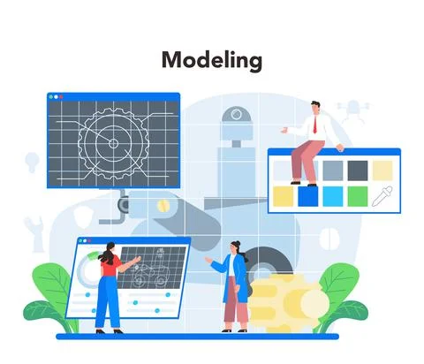 Roboticist concept. Robotic engineering and constructing. Idea of artificial Stock Illustration