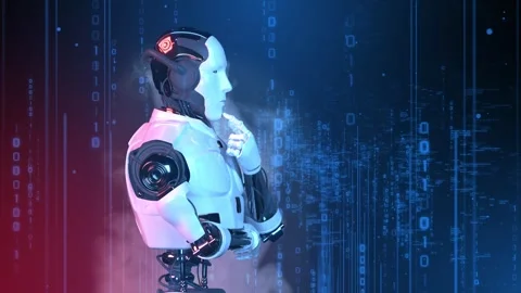 Robotics and AI for the future. 3D rendering. Stock Footage 243335653