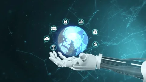 Robotics and AI for the future. 3D rendering. Stock Footage 243335654