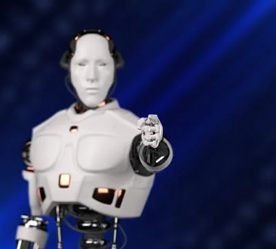 Robotics and AI for the future. 3D rendering. 스톡 일러스트