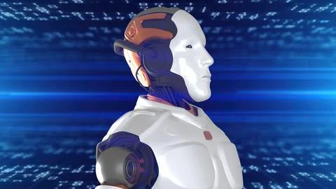Robotics and AI for the future. 3D rendering. 스톡 일러스트