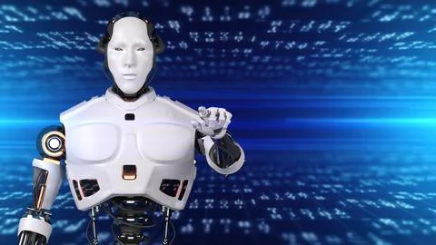 Robotics and AI for the future. 3D rendering. Stock Illustration