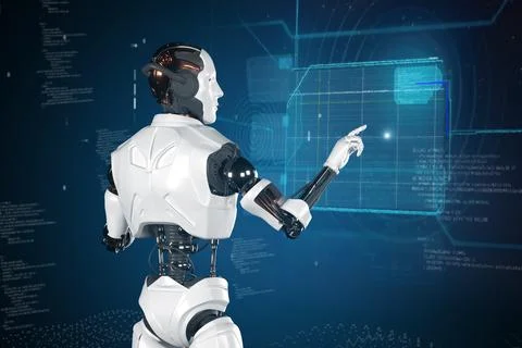 Robotics and AI for the future. 3D rendering. Illustration