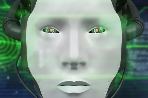 Robotics and AI for the future. 3D rendering. Stock Illustration