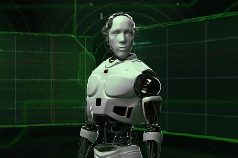 Robotics and AI for the future. 3D rendering. 库存插图