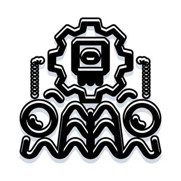 Robotics and automation working process abstract illustration Stock Illustration