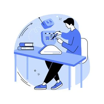 Robotics and engineering isolated cartoon vector illustrations. Stock Illustration