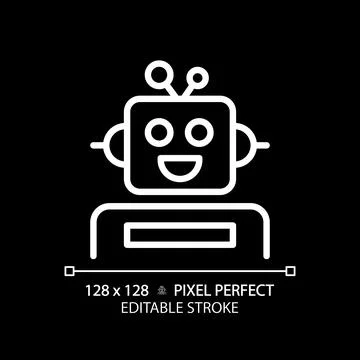 Robotics and STEM pixel perfect white linear icon for dark theme Stockillustratie