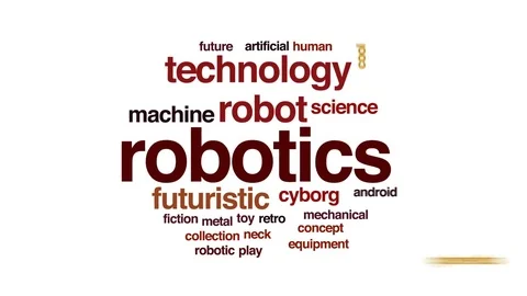 Robotics animated word cloud, text desig... | Stock Video | Pond5