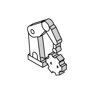 Robotics arm technology isometric icon vector illustration Illustrazione stock