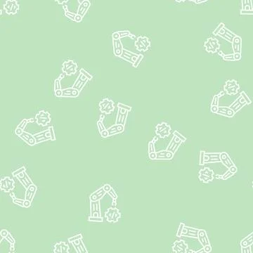 Robotics arm technology line seamless pattern Stock Illustration