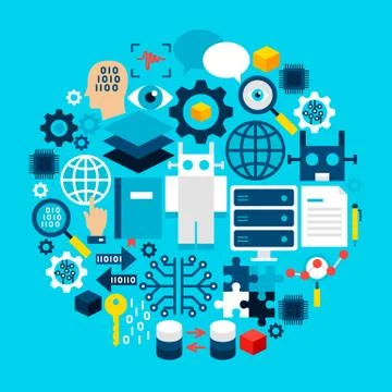 Robotics Circle Concept 스톡 일러스트