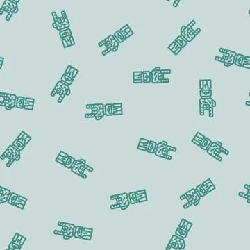 Robotics collaboration industry 4 line vector seamless pattern Stock Illustration