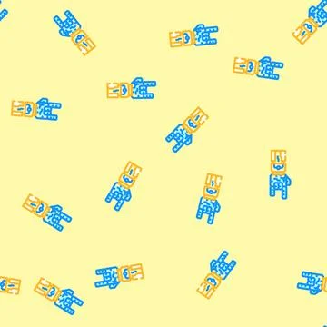Robotics collaboration industry 4 vector seamless pattern Stock Illustration
