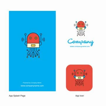Robotics Company Logo App Icon and Splash Page Design. Creative Business App  イラスト素材