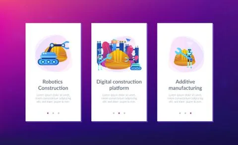 Robotics construction app interface template. Stock-Illustration