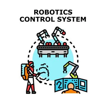 Robotics control system managing industrial automation processes イラスト素材