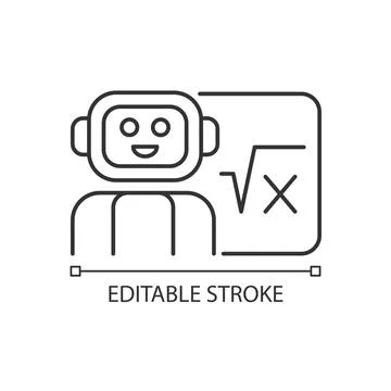 Robotics in education linear icon 스톡 일러스트