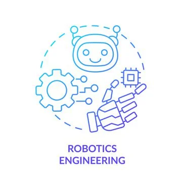 Robotics engineering blue gradient concept icon Stock Illustration