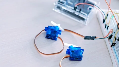 Robotics engineering microcontroller signal Stock Footage 117622343