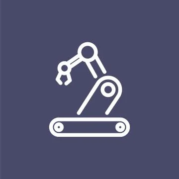 Robotics icon simple flat style outline illustration Stock Illustration