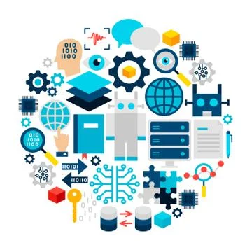 Robotics Icons Circle イラスト素材