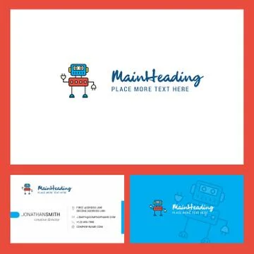 Robotics  Logo design with Tagline &amp; Front and Back Busienss Card Template. V Illustrazione stock