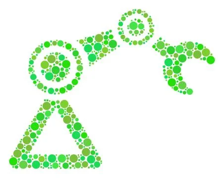 Robotics Manipulator Collage of Circles 스톡 일러스트