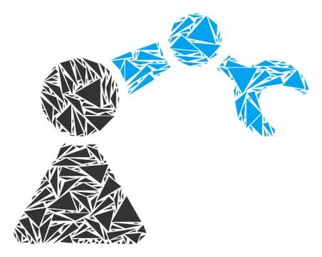 Robotics Manipulator Collage of Triangles 스톡 일러스트