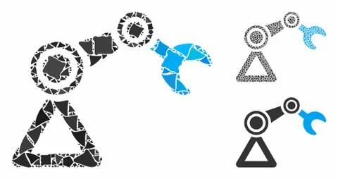 Robotics manipulator Composition Icon of Raggy Pieces 스톡 일러스트