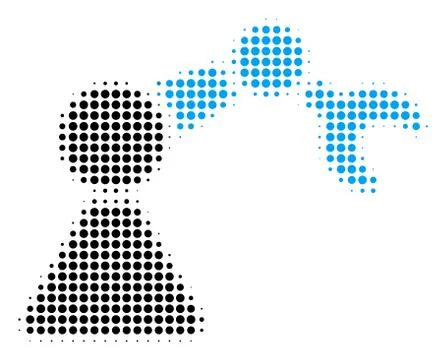 Robotics Manipulator Halftone Icon イラスト素材