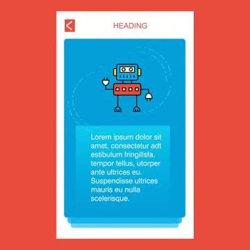 Robotics  mobile vertical banner design design. Vector Illustrazione stock