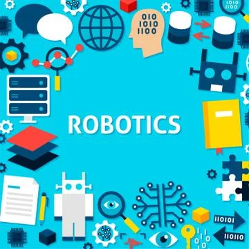 Robotics Paper Template Poster Stock Illustration