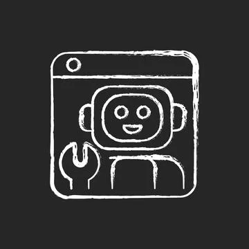 Robotics platforms chalk white icon on dark background Stock Illustration