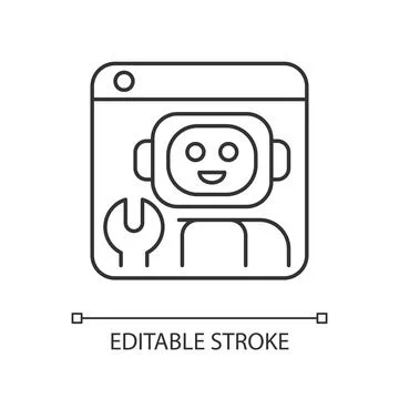Robotics platforms linear icon Stock Illustration