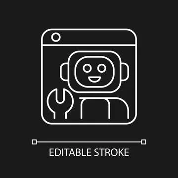 Robotics platforms white linear icon for dark theme Stock Illustration