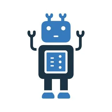 Robotics, robot icon. Simple editable vector design isolated on a white bac.. Stock Illustration