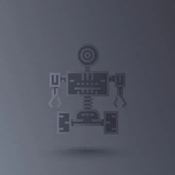 Robotics, robot vector in linear style 스톡 일러스트