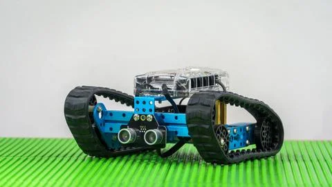 Robotics at school, a robot on tracks Stock Photos