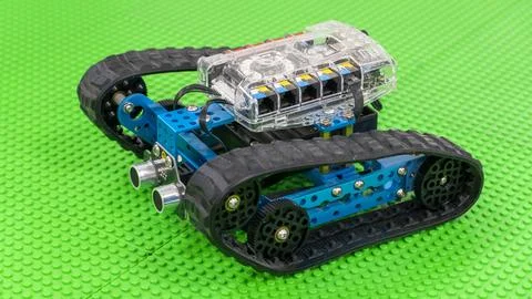 Robotics at school, a robot on tracks Stock Photos