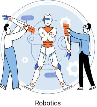 Robotics scientific and technical base for design, production and application of Stock Illustration